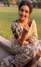 Load image into Gallery viewer, Bangalore Silk Pen Kalamkari - Off white & Black