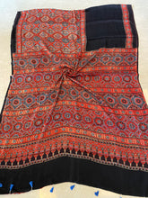 Load image into Gallery viewer, Ajrakh Modal Silk Red & Black