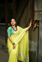 Load image into Gallery viewer, Mangalam - Lime Yellow Chequered