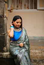 Load image into Gallery viewer, Ajrakh Modal Silk Grey