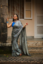 Load image into Gallery viewer, Ajrakh Modal Silk Grey