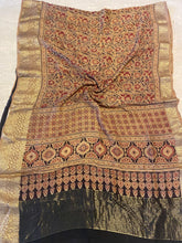 Load image into Gallery viewer, Ajrakh Dola Silk Zari - Beige