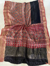 Load image into Gallery viewer, Ajrakh Dola Silk Zari - Reddish