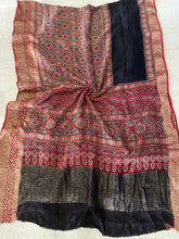 Load image into Gallery viewer, Ajrakh Dola Silk Zari - Reddish