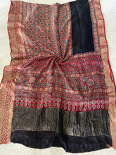 Load image into Gallery viewer, Ajrakh Dola Silk Zari - Reddish