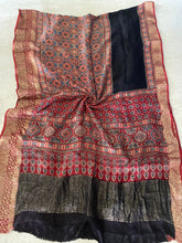 Load image into Gallery viewer, Ajrakh Dola Silk Zari - Reddish