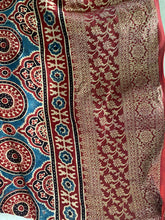 Load image into Gallery viewer, Ajrakh Dola Silk Zari - Reddish