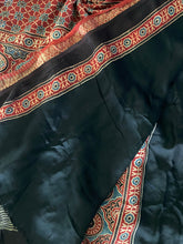 Load image into Gallery viewer, Ajrakh Dola Silk Zari - Reddish