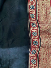 Load image into Gallery viewer, Ajrakh Dola Silk Zari - Reddish
