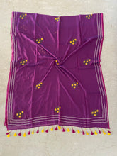 Load image into Gallery viewer, Dual Tone Purple & Magenta Gota Patti Mirror Mul Cotton