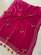 Load image into Gallery viewer, Gulabi Gota Patti Mirror Mul Cotton