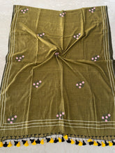 Load image into Gallery viewer, Olive Green Gota Patti Mirror Mul Cotton
