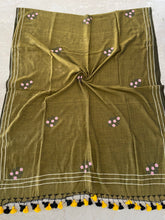 Load image into Gallery viewer, Olive Green Gota Patti Mirror Mul Cotton