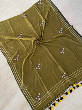 Load image into Gallery viewer, Olive Green Gota Patti Mirror Mul Cotton