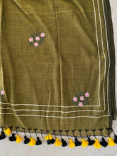 Load image into Gallery viewer, Olive Green Gota Patti Mirror Mul Cotton