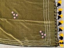 Load image into Gallery viewer, Olive Green Gota Patti Mirror Mul Cotton