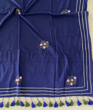 Load image into Gallery viewer, Navy Gota Patti Mirror Mul Cotton