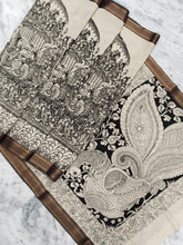 Load image into Gallery viewer, Bangalore Silk Pen Kalamkari - Off white & Black