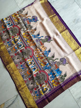 Load image into Gallery viewer, Kanchivaram Silk Pen Kalamkari - Indra Darbar