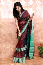 Load image into Gallery viewer, Kanchi Chequered- Maroon Green