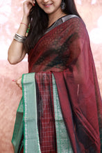 Load image into Gallery viewer, Kanchi Chequered- Maroon Green