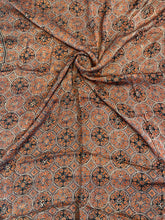 Load image into Gallery viewer, Ajrakh Modal Silk Saree light brown