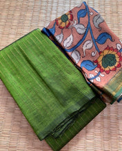 Load image into Gallery viewer, Silk Cotton Zari Lines - Parrot Green
