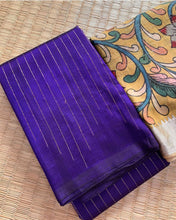 Load image into Gallery viewer, Silk Cotton Zari Lines - Royal Blue