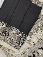 Load image into Gallery viewer, Chenoori Silk Pen Kalamkari - Off White & Black