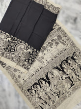 Load image into Gallery viewer, Chenoori Silk Pen Kalamkari - Off White & Black