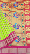 Load image into Gallery viewer, Lime Green Paithani