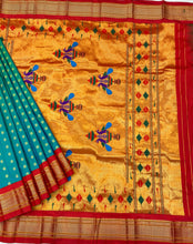 Load image into Gallery viewer, Aqua Paithani Made to Order)
