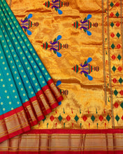 Load image into Gallery viewer, Aqua Paithani Made to Order)