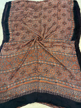 Load image into Gallery viewer, Ajrakh Modal Silk Saree light brown