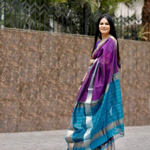 Load image into Gallery viewer, Kanchi Chequered- Magenta Blue