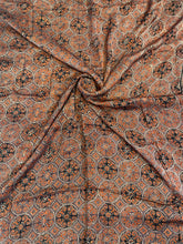 Load image into Gallery viewer, Ajrakh Modal Silk Saree light brown