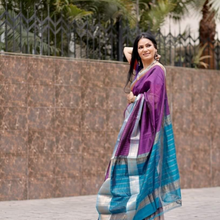 Load image into Gallery viewer, Kanchi Chequered- Magenta Blue