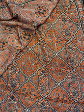 Load image into Gallery viewer, Ajrakh Modal Silk Saree light brown
