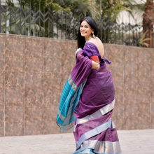 Load image into Gallery viewer, Kanchi Chequered- Magenta Blue