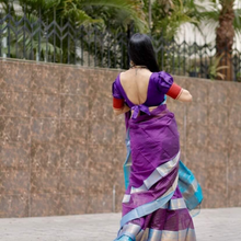 Load image into Gallery viewer, Kanchi Chequered- Magenta Blue