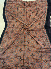 Load image into Gallery viewer, Ajrakh Modal Silk Saree light brown