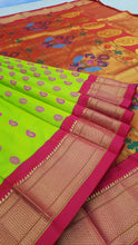Load image into Gallery viewer, Lime Green Paithani