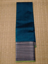Load image into Gallery viewer, Temple Border Saree Dark Sea Blue