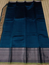 Load image into Gallery viewer, Temple Border Saree Dark Sea Blue