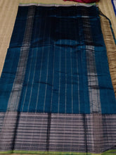 Load image into Gallery viewer, Temple Border Saree Dark Sea Blue