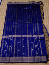 Load image into Gallery viewer, Triple Nijam Border Saree Navy Blue