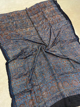 Load image into Gallery viewer, Ajrakh Modal Silk Saree Blue Heaven