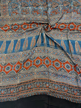Load image into Gallery viewer, Ajrakh Modal Silk Saree Blue & Red