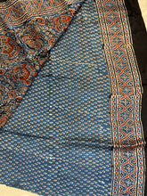Load image into Gallery viewer, Ajrakh Modal Silk Saree Blue & Red