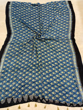 Load image into Gallery viewer, Ajrakh Modal Silk Sea Blue Green